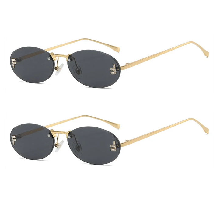 The Slim Oval Rimless Sunglasses