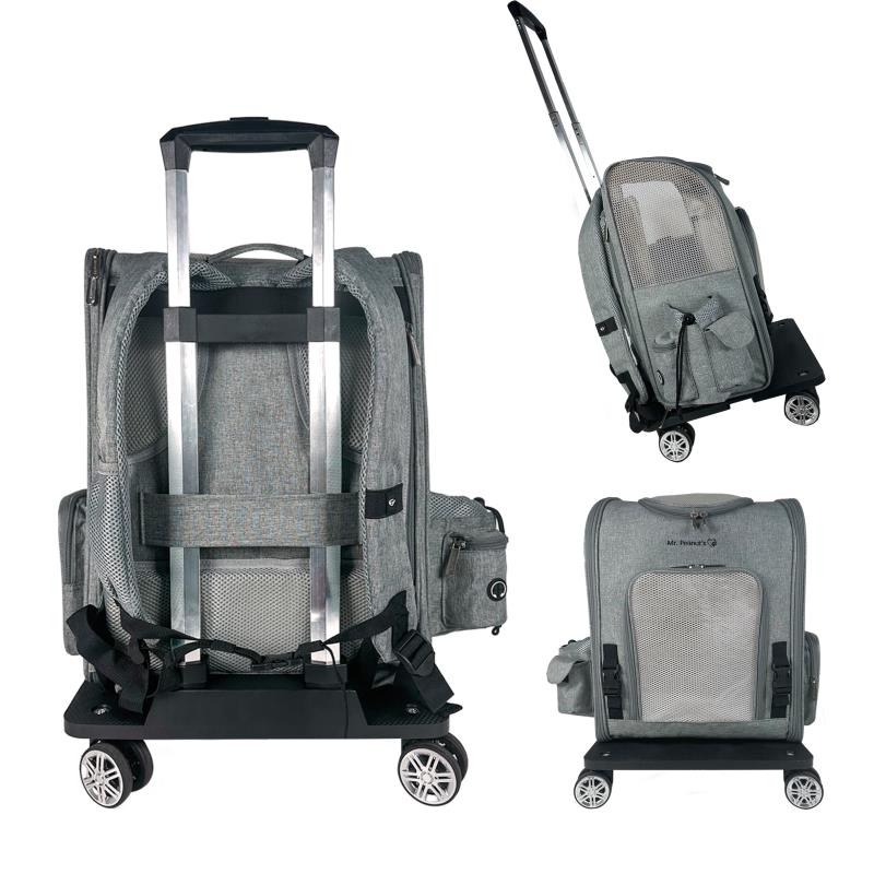 Mr. Peanut's Pet Carrier/Luggage Bag Spinner Luggage Cart