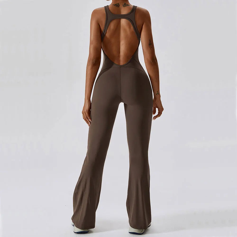 The Contour Fit Jumpsuit in brown