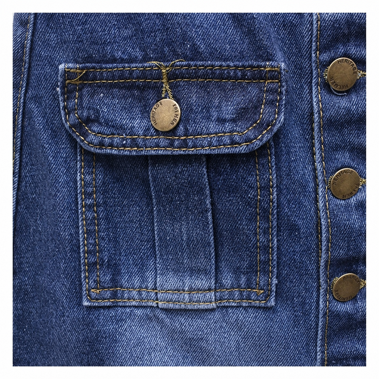 The Marlow Button-Front Denim Midi Skirt