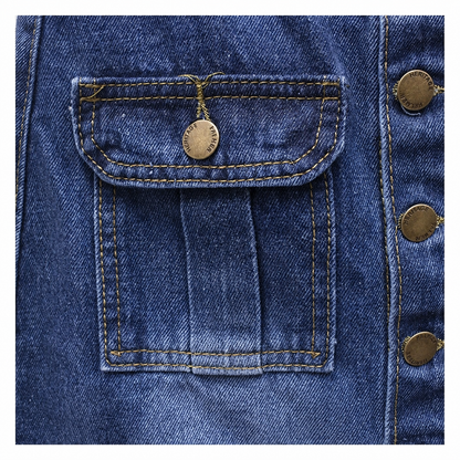 The Marlow Button-Front Denim Midi Skirt